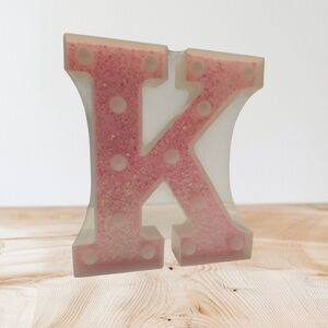 Pink Polka Dot Letter K Decor
